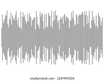 Gray equalizer isolated on white background. Vector illustration. Pulse music player. Audio wave logo. Vector design element Poster of the sound wave template visualization signal Illustration eps 10
