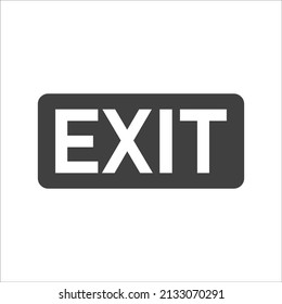 Gray exit sign on white background. EPS 10
