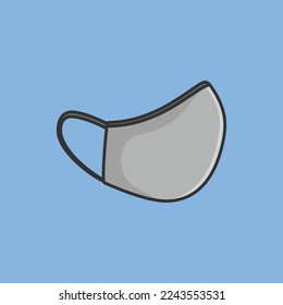 Gray face mask cartoonish mockup design vector illustration	