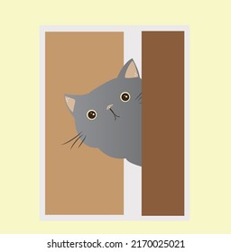 685 Cat behind door Images, Stock Photos & Vectors | Shutterstock