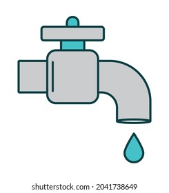 grauer Wasserhahn auf Weiß