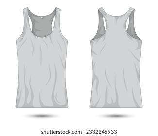 gray female tank top shirt mockup front and back view