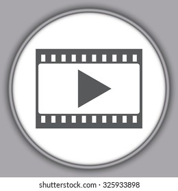 Gray film strip with play icon 