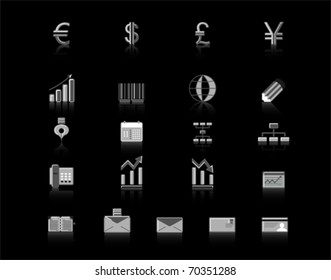 gray finance icon set