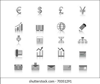 gray finance icon set