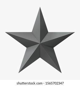 Gray Five-Pointed Military Star. Icon, Sign, Logo, Design Element for Your Illustration