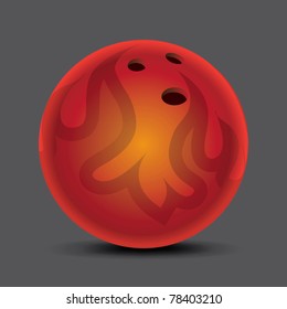 Gray Flame-patterned Bowling Ball On The Floor Drawing