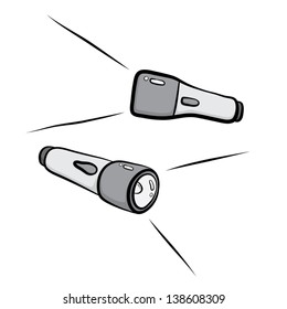 gray flashlight / cartoon vector and illustration, isolated on white background.
