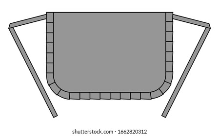Graue Flachschürze mit falscher Vektorillustration für Vorlage