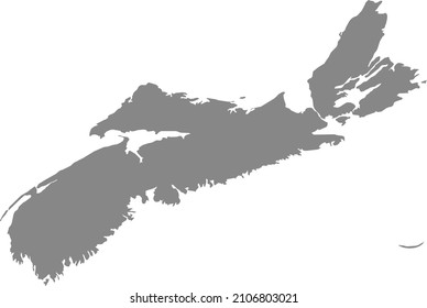 Gray flat blank vector administrative map of the Canadian province of NOVA SCOTIA, CANADA