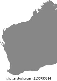 Gray flat blank vector administrative map of the Australian state of WESTERN AUSTRALIA