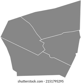 Gray flat blank vector administrative map of the 8TH ARONDISSEMENT (DE L'ÉLYSÉE), PARIS, FRANCE with black border lines of its quarters