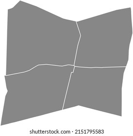 Gray flat blank vector administrative map of the 9TH ARONDISSEMENT (DE L'OPÉRA), PARIS, FRANCE with black border lines of its quarters