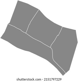 Gray flat blank vector administrative map of the 4TH ARONDISSEMENT (DE L'HÔTEL-DE-VILLE), PARIS, FRANCE with black border lines of its quarters