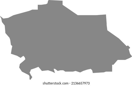 Gray flat blank vector map of the Dutch regional capital city of DEVENTER, NETHERLANDS