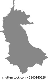 Gray flat blank vector map of the Austrian regional capital city of LINZ, AUSTRIA