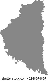 Gray flat blank vector map of the Ukrainian administrative area  of TERNOPIL OBLAST, UKRAINE