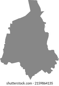 Gray flat blank vector map of the German regional capital city of MAGDEBURG, GERMANY