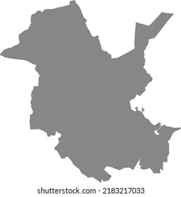Gray flat blank vector map of the German regional capital city of POTSDAM, GERMANY