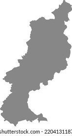 Gray flat blank vector map of the German regional capital city of REUTLINGEN, GERMANY