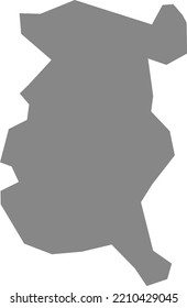 Gray flat blank vector map of the German regional capital city of GERA, GERMANY
