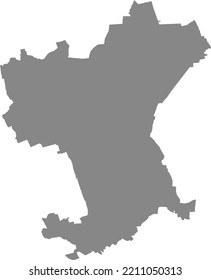 Gray flat blank vector map of the German regional capital city of SALZGITTER, GERMANY
