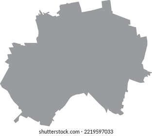 Gray flat blank vector map of the German regional capital city of HILDESHEIM, GERMANY