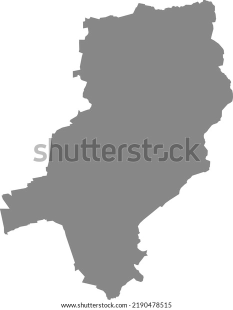 Gray flat blank vector map of the\
German regional capital city of DARMSTADT,\
GERMANY