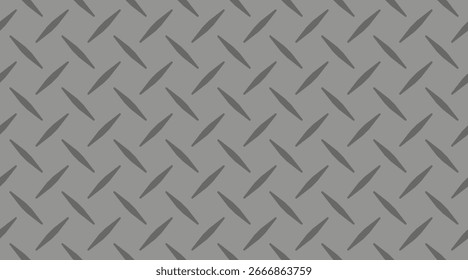 gray flat color metal tread diamond plate pattern steel iron texture illustration wallpaper background suitable for industrial print.