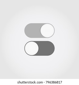 Gray flat switch toggle icons set illustration