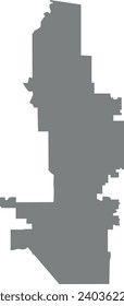 Gray flat vector administrative map of the city of PHOENIX, ARIZONA with white border lines of its urban villages