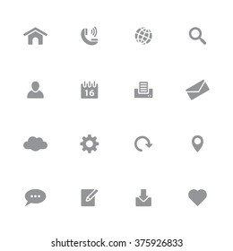 gray flat web and technology icon set 1 for web design, user interface (UI), infographic and mobile application (apps)