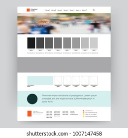 Gray flat website design template vector can be used for consulting, tourism, shopping, e-commerce and other business segment