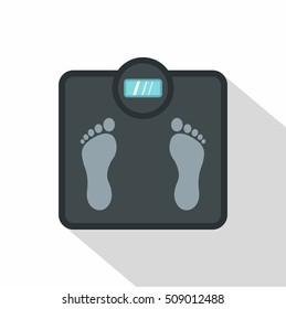 Gray floor scales icon. Flat illustration of floor scales vector icon for web isolated on white background