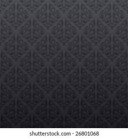 Gray floral seamless wallpaper background pattern design