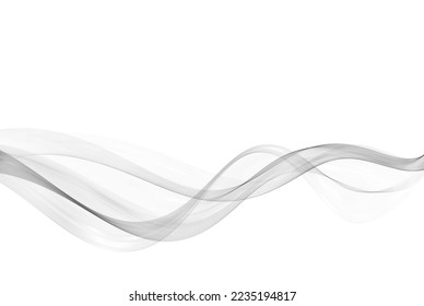 Gray flow of wavy lines. Abstract vector wave waves.