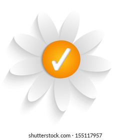 gray flower with check box