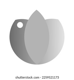 diseño único del logotipo de flor gris