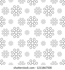 gray flower pattern seamless, line vector illustration backdrop