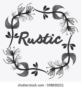gray flowers design rustic icon