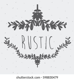 gray flowers design rustic icon