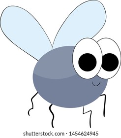 Gray fly, illustration, vector on white background.