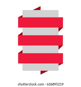 Gray flyers, banners, brochures wrapped in a ribbon. A piece of paper. Vector illustration.