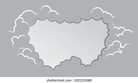 Gray fog frame background. Steam special effect. clouds explosion. vector smoke or mist texture. 