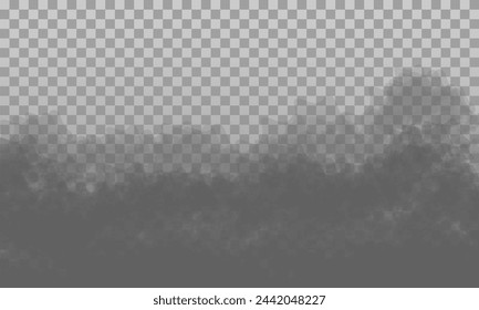 Gray fog on a transparent background.
Vector transparent background with fog.
Vector background
