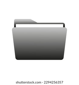 gray folder icon. Business concept. Document symbol. Vector illustration.