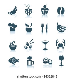 Gray food icons with shadows, part 2