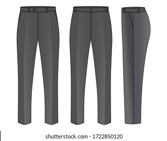 Gray Formal Trousers Template Vector Menfront Stock Vector (Royalty ...