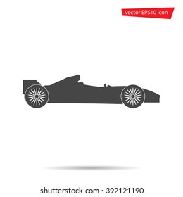 Gray Formula car icon isolated on background. Modern flat pictogram, business, marketing, internet concept. Trendy Simple vector symbol for web site design or button to mobile app. Logo illustration

