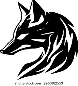 Gray fox ing, vector illustration, black color